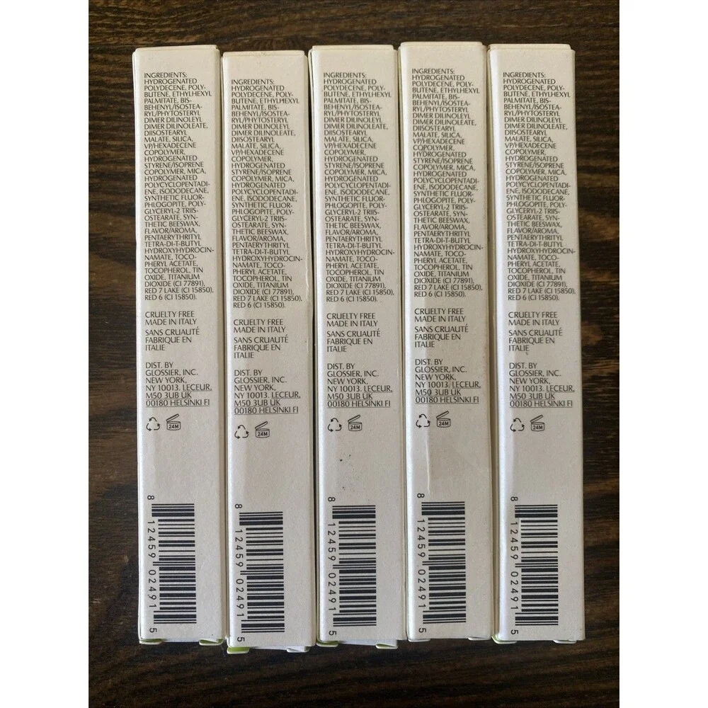 5 Glossier Play Vinylic Lip High Shine Lacquer in Casino NIB Lot Discontinued